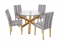 LPD Oporto Medium Size Dining Table Set With 4 Lorenzo Chairs Thumbnail