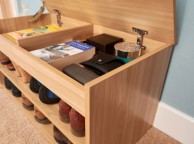 GFW Budget Shoe Cabinet in Oak Finish Thumbnail