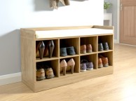 GFW Kempton Shoe Bench In Oak Effect Thumbnail