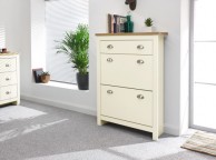 GFW Lancaster 2 Door 1 Drawer Shoe Cabinet in Cream Thumbnail