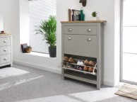 GFW Lancaster 2 Door 1 Drawer Shoe Cabinet in Grey Thumbnail