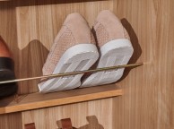GFW 180cm Mirrored Shoe Cabinet in Oak Finish Thumbnail