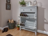 GFW Deluxe Two Tier Shoe Cabinet in Grey Thumbnail