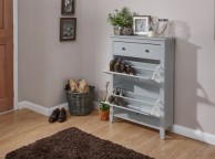 GFW Deluxe Two Tier Shoe Cabinet in Grey Thumbnail