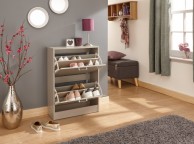 GFW Stirling Two Tier Shoe Cabinet in Grey Thumbnail