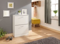 GFW Stirling Two Tier Shoe Cabinet in White Thumbnail