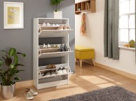 GFW Stirling Three Tier Shoe Cabinet in White Thumbnail