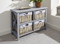 GFW Padstow Low 2 Pus 2 Drawer Chest in Grey Thumbnail
