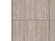 FTG Verona White And Truffle Oak Sliding Door Wardrobe (180cm 5 x Shelf) Thumbnail