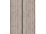 FTG Verona White And Truffle Oak Sliding Door Wardrobe (120cm 5 x Shelf) Thumbnail