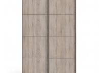 FTG Verona White And Truffle Oak Sliding Door Wardrobe (120cm 2 x Shelf) Thumbnail