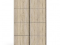 FTG Verona White And Oak Finish Sliding Door Wardrobe (120cm 5 x Shelf) Thumbnail