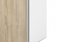 FTG Verona White And Oak Finish Sliding Door Wardrobe (120cm 2 x Shelf) Thumbnail