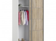 FTG Verona White And Oak Finish Sliding Door Wardrobe (120cm 2 x Shelf) Thumbnail