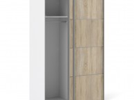 FTG Verona White And Oak Finish Sliding Door Wardrobe (120cm 2 x Shelf) Thumbnail