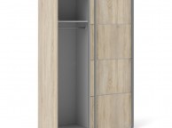 FTG Verona Oak Finish Sliding Door Wardrobe (120cm 5 x Shelf) Thumbnail