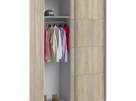 FTG Verona Oak Finish Sliding Door Wardrobe (120cm 5 x Shelf) Thumbnail