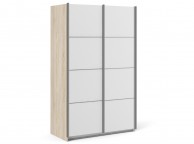 FTG Verona Oak And White Sliding Door Wardrobe (120cm 2 x Shelf) Thumbnail