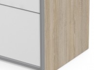 FTG Verona Oak And White Sliding Door Wardrobe (180cm 5 x Shelf) Thumbnail