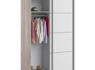 FTG Verona Truffle Oak And White Sliding Door Wardrobe (120cm 2 x Shelf) Thumbnail