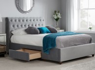 Birlea Marlow 4ft6 Double Grey Fabric Bed Frame with 2 Drawers Thumbnail