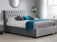 Birlea Marlow 4ft6 Double Grey Fabric Bed Frame with 2 Drawers Thumbnail