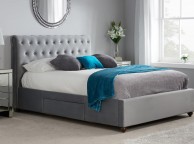 Birlea Marlow 6ft Super Kingsize Grey Fabric Bed Frame with 2 Drawers Thumbnail