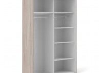 FTG Verona Truffle Oak Finish Sliding Door Wardrobe (120cm 5 x Shelf) Thumbnail