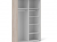 FTG Verona Truffle Oak And White Sliding Door Wardrobe (120cm 5 x Shelf) Thumbnail