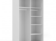 FTG Verona White And Oak Finish Sliding Door Wardrobe (120cm 5 x Shelf) Thumbnail