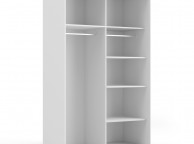 FTG Verona White And Truffle Oak Sliding Door Wardrobe (120cm 5 x Shelf) Thumbnail