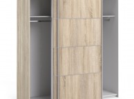 FTG Verona Oak Finish Sliding Door Wardrobe (180cm 2 x Shelf) Thumbnail