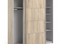 FTG Verona Oak Finish Sliding Door Wardrobe (180cm 5 x Shelf) Thumbnail