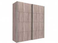 FTG Verona Truffle Oak Finish Sliding Door Wardrobe (180cm 5 x Shelf) Thumbnail