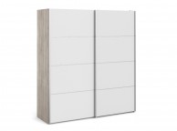 FTG Verona Truffle Oak And White Sliding Door Wardrobe (180cm 2 x Shelf) Thumbnail