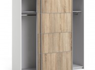 FTG Verona White And Oak Finish Sliding Door Wardrobe (180cm 2 x Shelf) Thumbnail