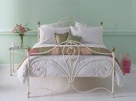 OBC Melrose 4ft 6 Double Glossy Ivory Metal Headboard Thumbnail