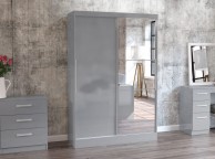 Birlea Lynx Grey Sliding Door Wardrobe with Mirror Thumbnail