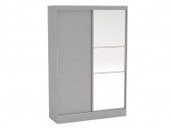 Birlea Lynx Grey Sliding Door Wardrobe with Mirror Thumbnail