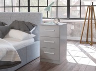 Birlea Lynx Grey Gloss 3 Drawer Bedside Thumbnail