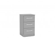 Birlea Lynx Grey Gloss 3 Drawer Bedside Thumbnail