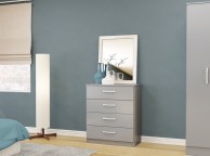 Birlea Lynx Grey Gloss 4 Drawer Chest of Drawers Thumbnail