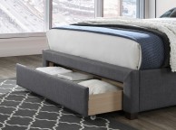 Limelight Cezanne 4ft6 Double Dark Grey Fabric Bed Frame With Drawers Thumbnail