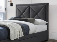 Limelight Cezanne 4ft6 Double Dark Grey Fabric Bed Frame With Drawers Thumbnail