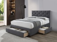 Limelight Monet 4ft6 Double Dark Grey Fabric Bed Frame With Drawers Thumbnail