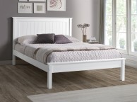 Limelight Taurus 4ft Small Double White Wooden Bed Frame With Low Foot End Thumbnail