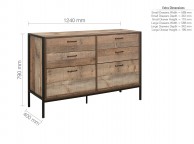 Birlea Urban Rustic 6 Drawer Wide Chest Thumbnail