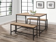 Birlea Urban Rustic Dining Table And Bench Set Thumbnail