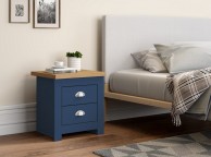 Birlea Winchester 2 Drawer Bedside In Navy Blue And Oak Thumbnail