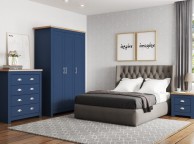 Birlea Winchester 2 Drawer Bedside In Navy Blue And Oak Thumbnail